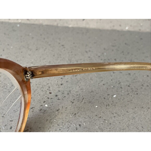 Bausch & Lomb B&L Eyeglasses Frames ONLY round oversized Italy 55-17-140 brown - Picture 7 of 15